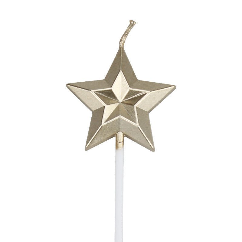 Metallic Diamond Star Candles for Romantic Celebrations