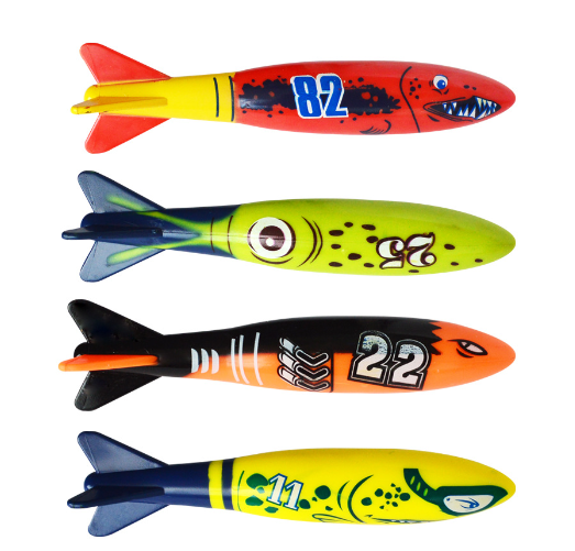 Kids Summer Shark Rocket Pool Dive Game Toy Set