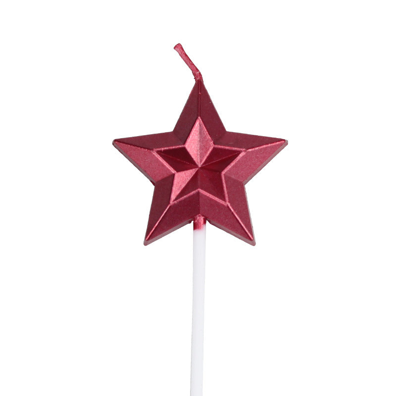 Metallic Diamond Star Candles for Romantic Celebrations