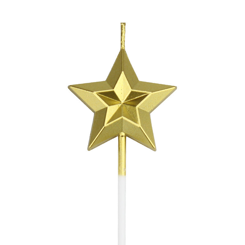 Metallic Diamond Star Candles for Romantic Celebrations