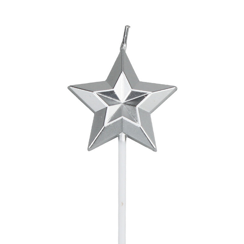 Metallic Diamond Star Candles for Romantic Celebrations