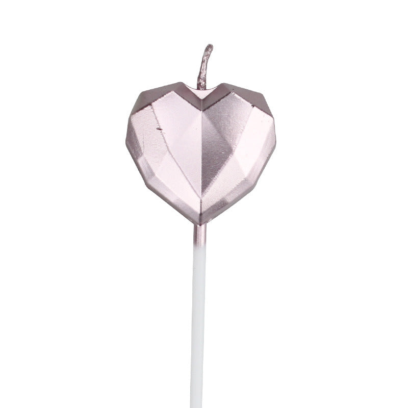 Metallic Diamond Star Candles for Romantic Celebrations