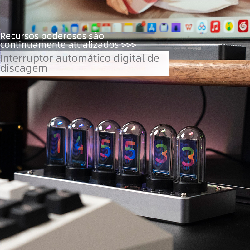 IPS Color Screen Digital Clock for Gaming Desktop Decor