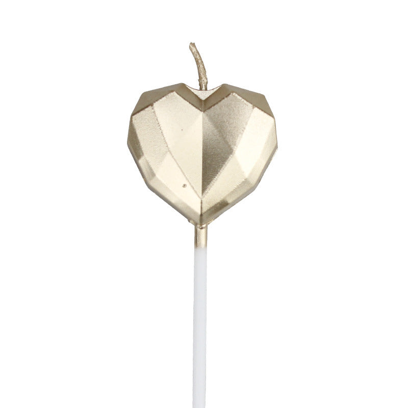 Metallic Diamond Star Candles for Romantic Celebrations