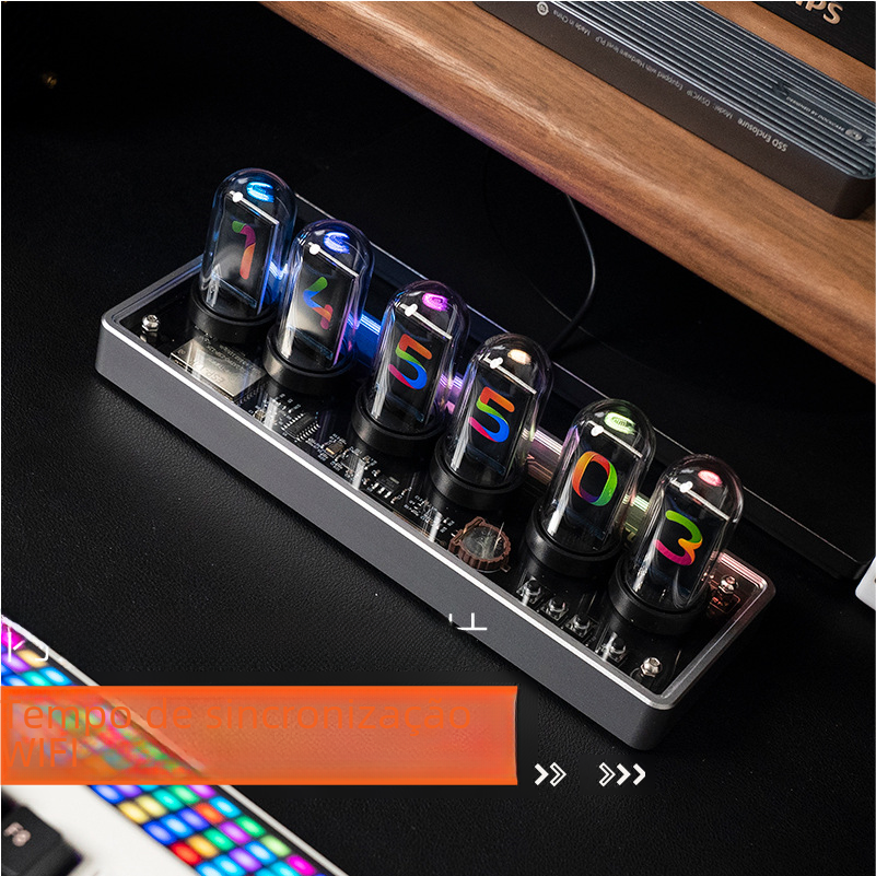 IPS Color Screen Digital Clock for Gaming Desktop Decor